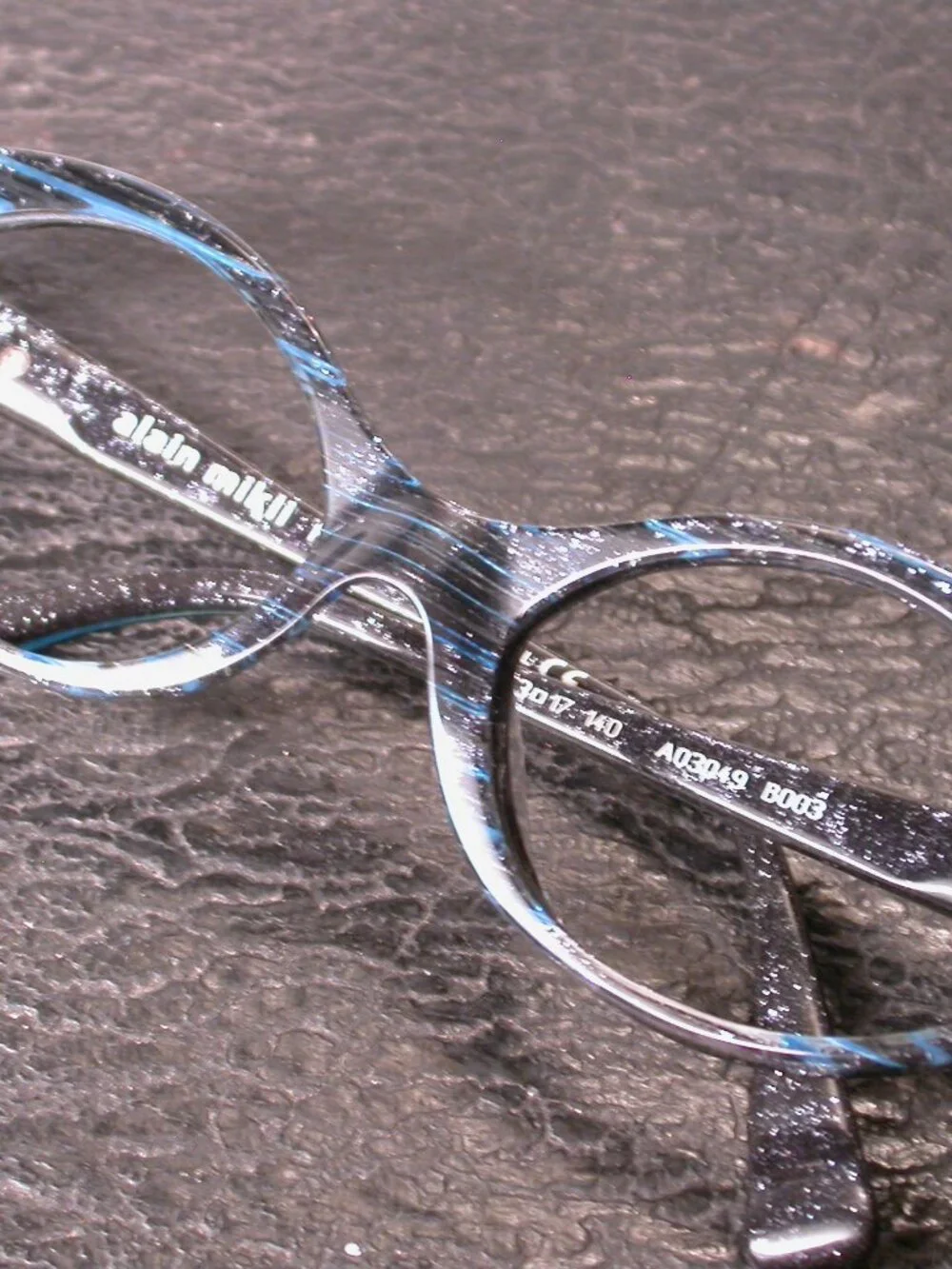 Alain Mikli Blue Pearl Galaxy Stripe Stylish Eyeglasses Frames Hand Made in Ital